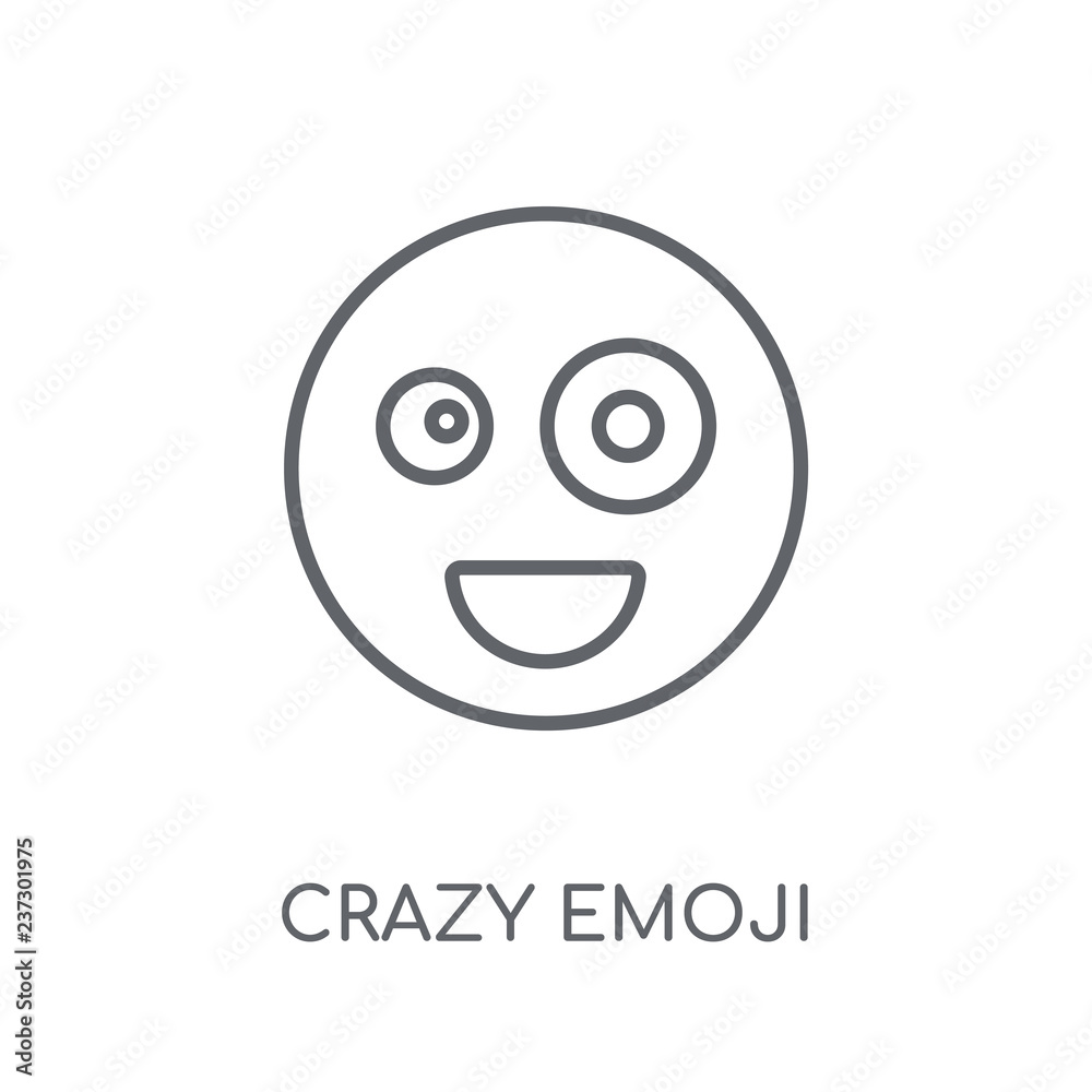 Crazy emoji linear icon. Modern outline Crazy emoji logo concept on white background from Emoji