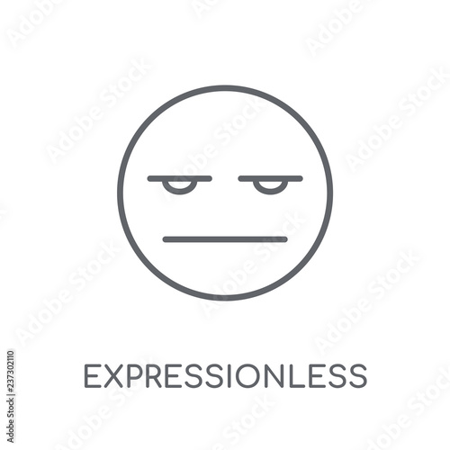 Expressionless emoji linear icon. Modern outline Expressionless emoji logo concept on white background from Emoji collection
