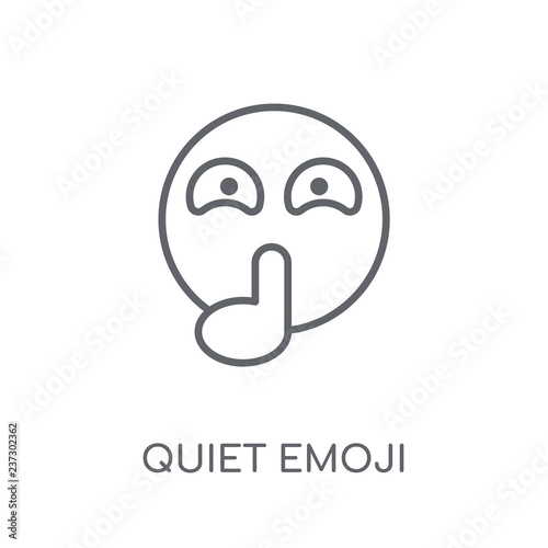 Quiet emoji linear icon. Modern outline Quiet emoji logo concept on white background from Emoji collection