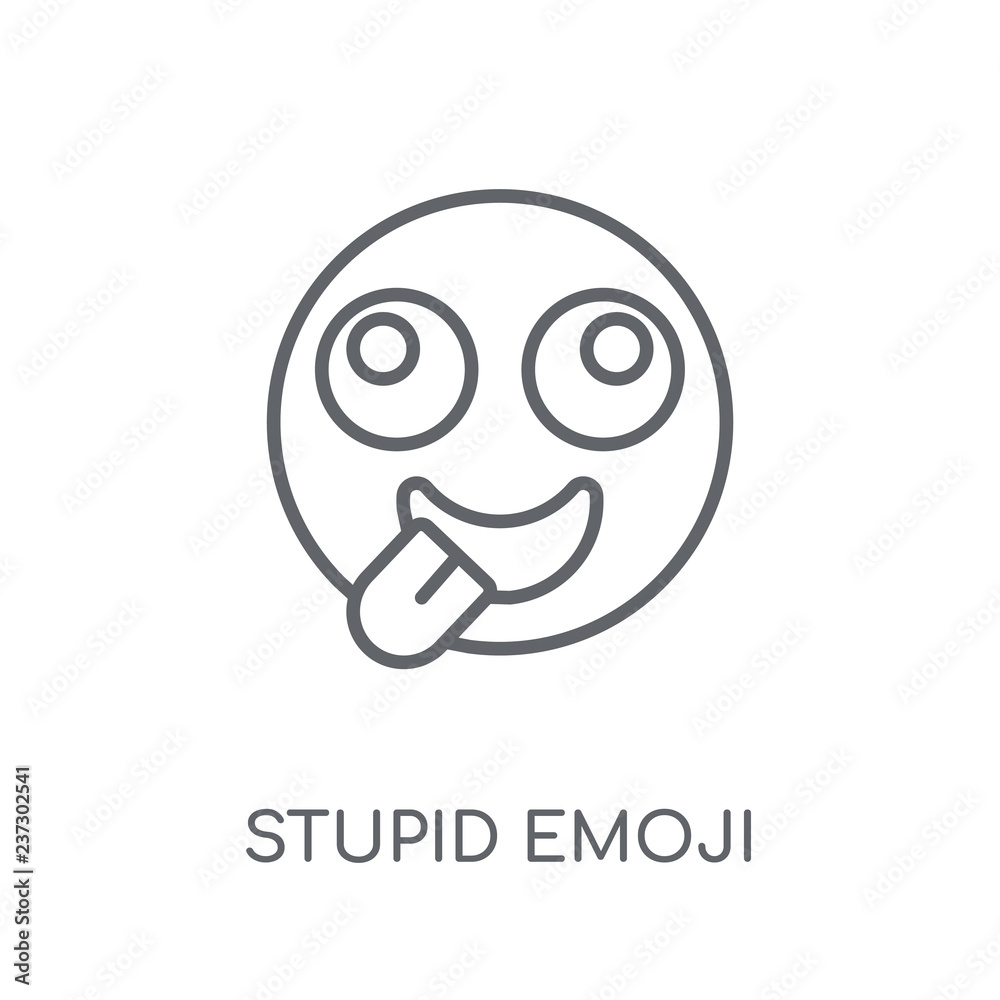 Stupid emoji linear icon. Modern outline Stupid emoji logo concept on