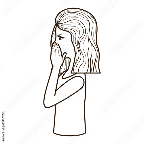 woman telling a secret avatar character