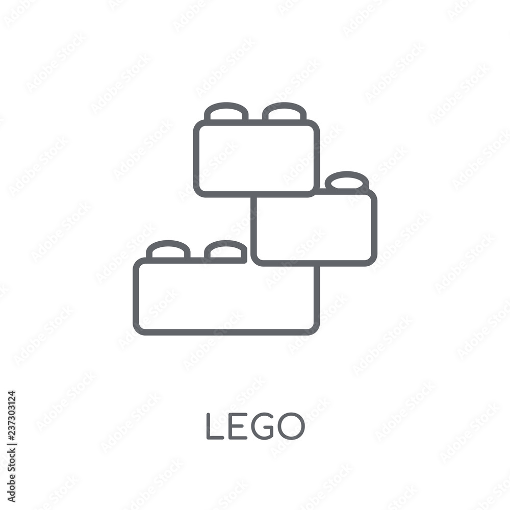 Lego linear icon. Modern outline Lego logo concept white background from Entertainment and Arcade collection Stock Vector | Adobe Stock