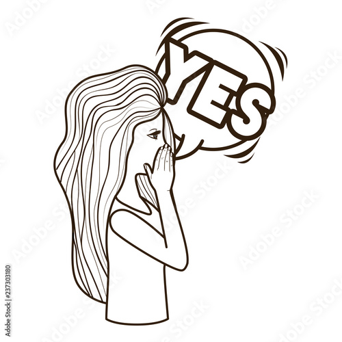 woman saying yes avatar character