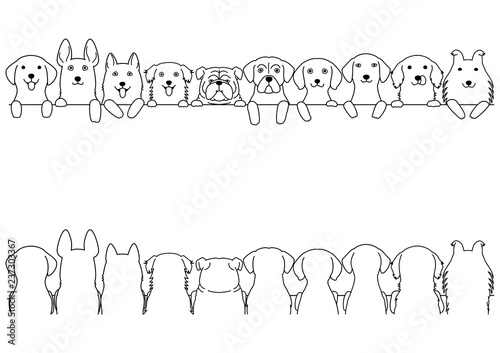 Photography dogs border set, large dogs, front side and back side