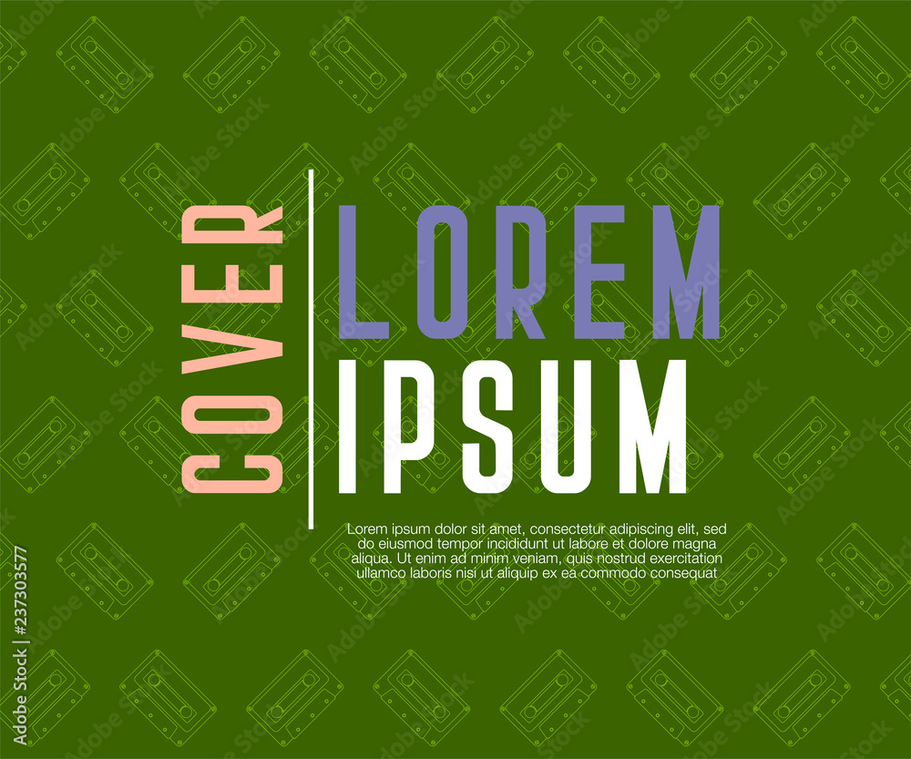 Fototapeta premium Abstract colorful collage poster design template. Cool geometric and retro cover design