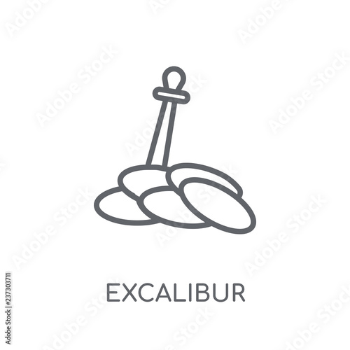 Excalibur linear icon. Modern outline Excalibur logo concept on white background from Fairy Tale collection