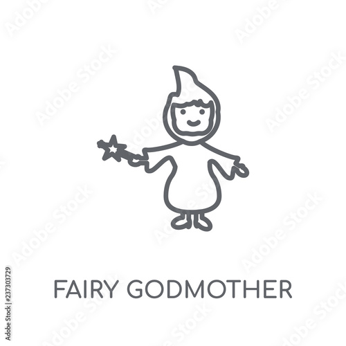 fairy godmother linear icon. Modern outline fairy godmother logo concept on white background from Fairy Tale collection