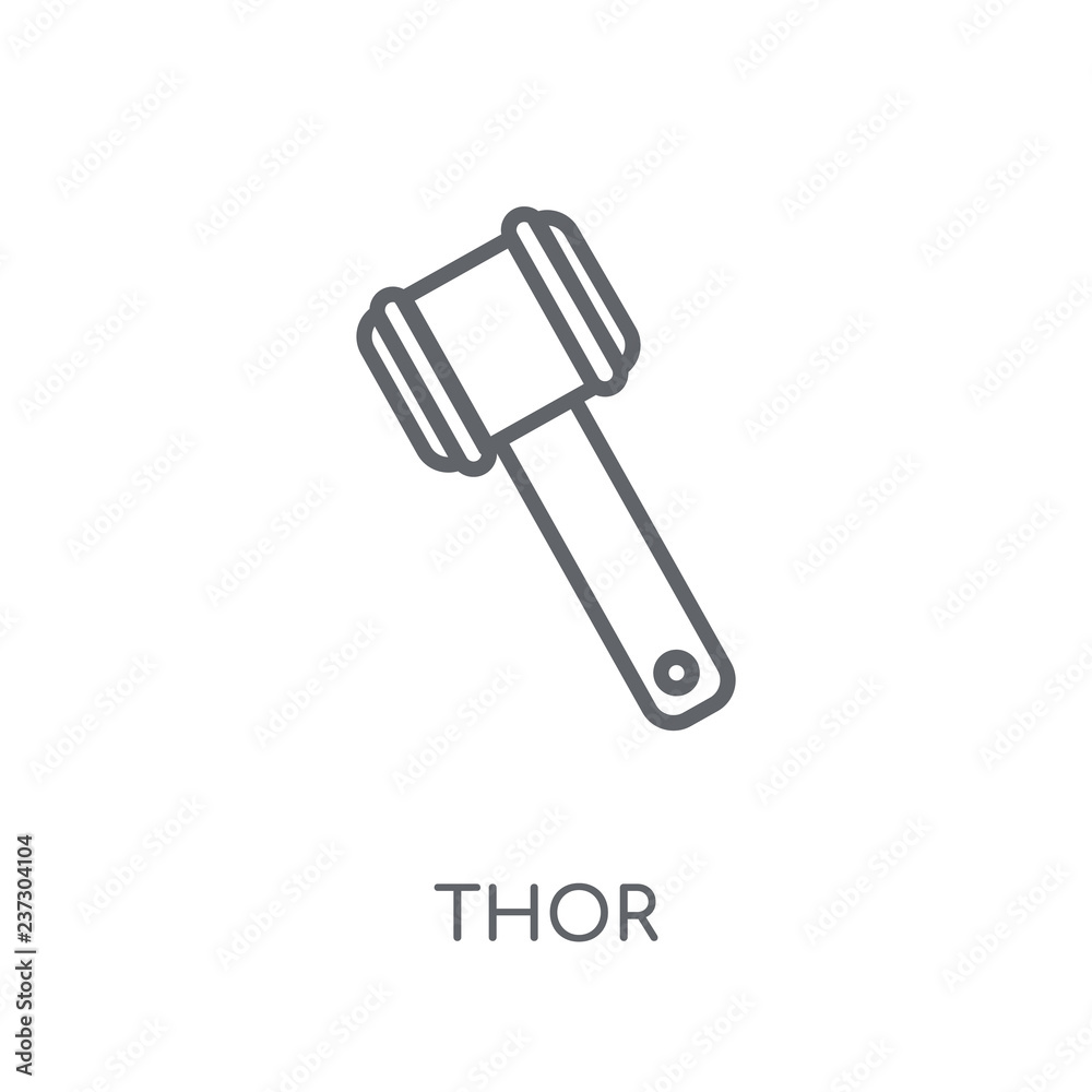 Thor linear icon. Modern outline Thor logo concept on white background from  Fairy Tale collection Stock Vector | Adobe Stock