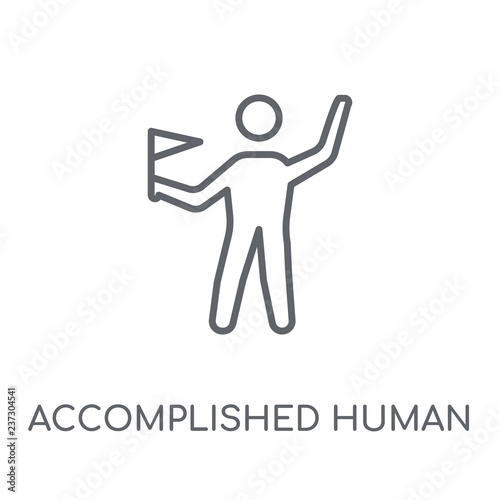 accomplished human linear icon. Modern outline accomplished human logo concept on white background from Feelings collection