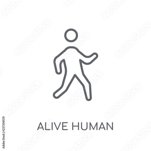 alive human linear icon. Modern outline alive human logo concept on white background from Feelings collection