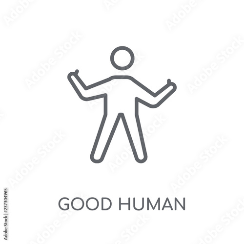 good human linear icon. Modern outline good human logo concept on white background from Feelings collection