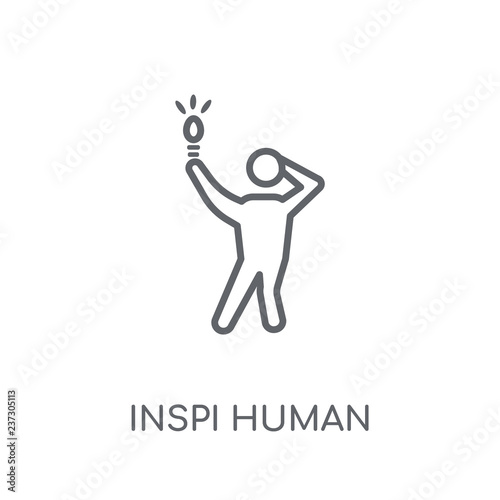 inspired human linear icon. Modern outline inspired human logo concept on white background from Feelings collection