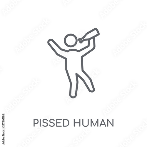 pissed human linear icon. Modern outline pissed human logo concept on white background from Feelings collection