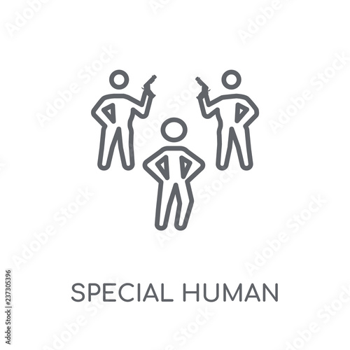 special human linear icon. Modern outline special human logo concept on white background from Feelings collection