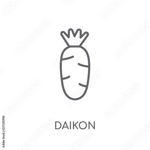 Daikon linear icon. Modern outline Daikon logo concept on white background from Fruits and vegetables collection