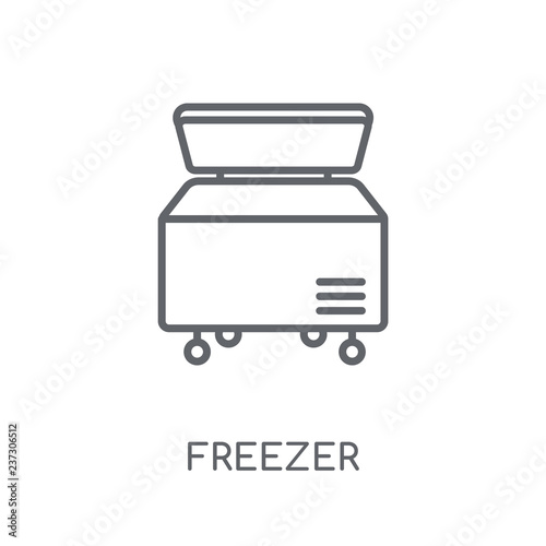 Freezer linear icon. Modern outline Freezer logo concept on white background from Furniture and Household collection