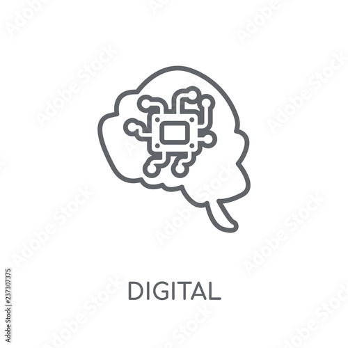 digital transformation linear icon. Modern outline digital transformation logo concept on white background from General collection