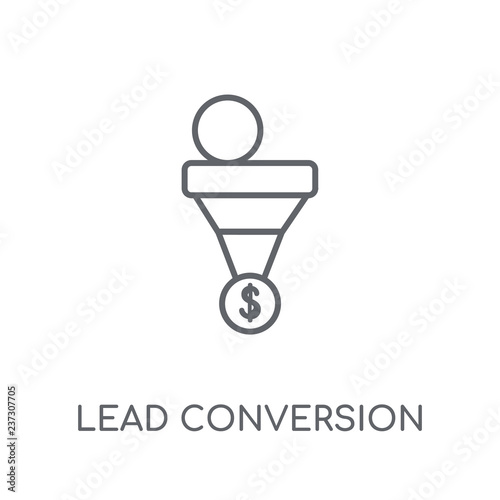 lead conversion linear icon. Modern outline lead conversion logo concept on white background from General collection