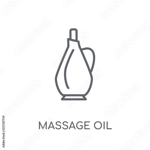 massage oil linear icon. Modern outline massage oil logo concept on white background from General collection