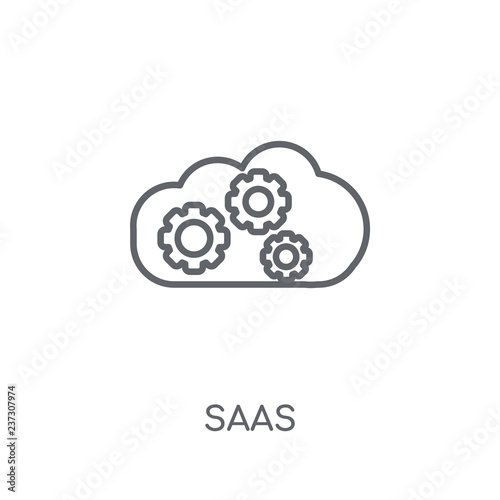 saas linear icon. Modern outline saas logo concept on white background from General collection