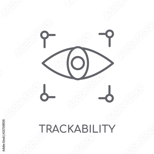 trackability linear icon. Modern outline trackability logo concept on white background from General collection photo