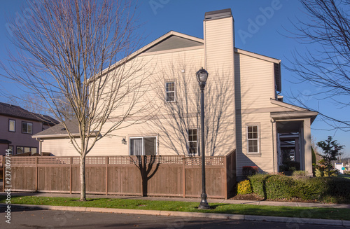 Row of houses in Wilsonville Oregon. photo