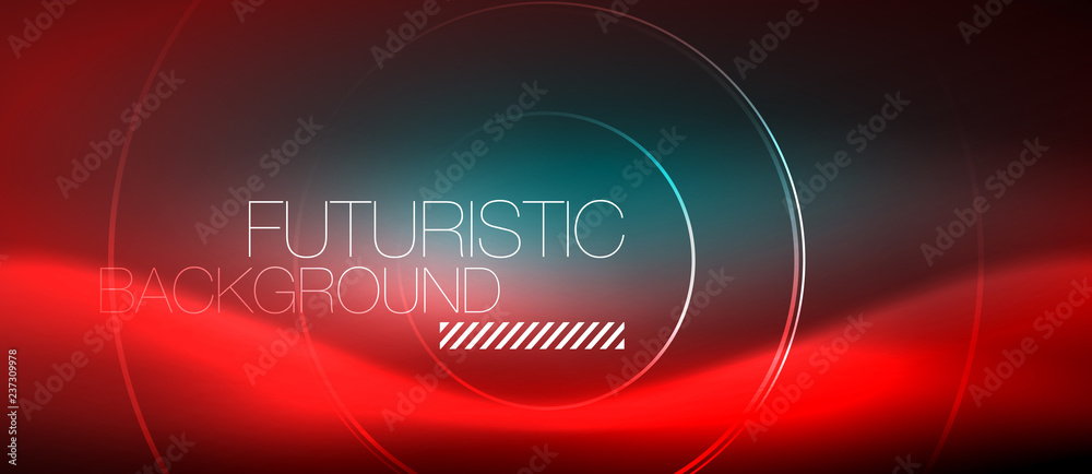 Neon glowing techno lines, hi-tech futuristic abstract background template with square shapes Neon glowing techno lines, hi-tech futuristic abstract background template with square shapes