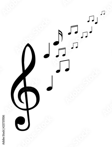 Music notes, musical design element, isolated. Vector illustration EPS10