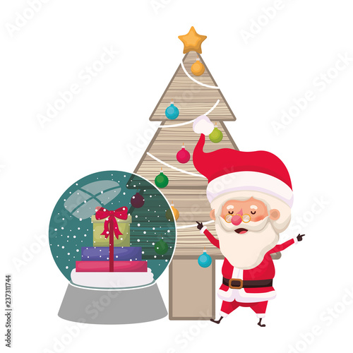 santa claus with christmas tree