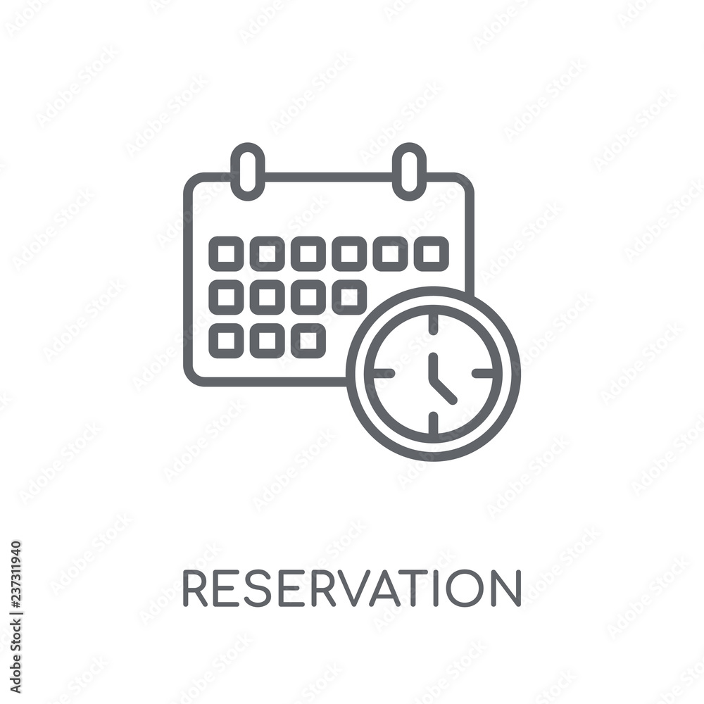 Reservation linear icon. Modern outline Reservation logo concept on white  background from Hotel and Restaurant collection Stock Vector | Adobe Stock