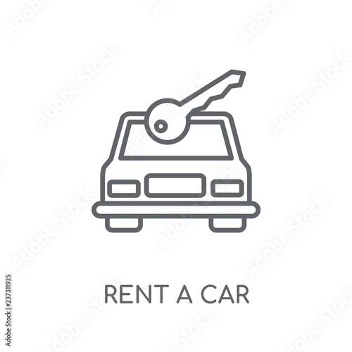 Rent a car linear icon. Modern outline Rent a car logo concept on white background from Hotel and Restaurant collection
