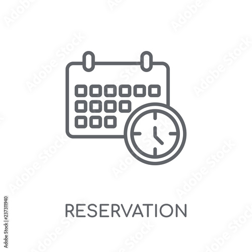 Reservation linear icon. Modern outline Reservation logo concept on white background from Hotel and Restaurant collection