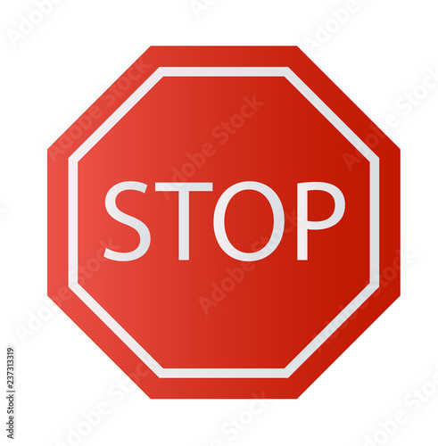 Red Stop Sign isolated on white background. Traffic regulatory warning stop symbol.