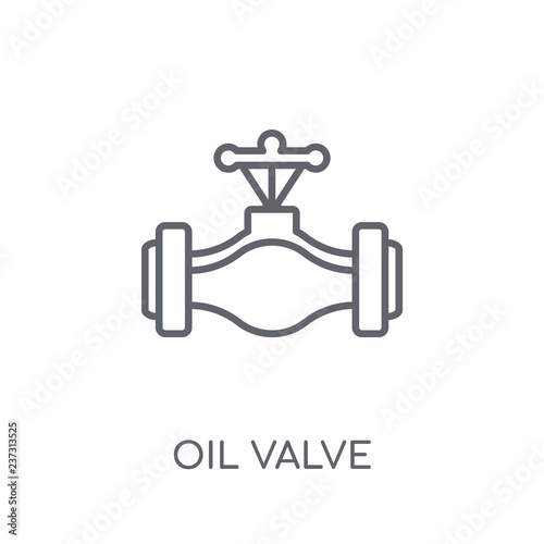 Oil valve linear icon. Modern outline Oil valve logo concept on white background from Industry collection