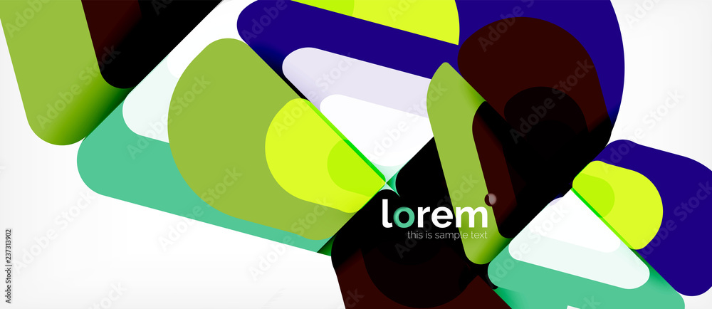Colorful trendy geometric shapes background