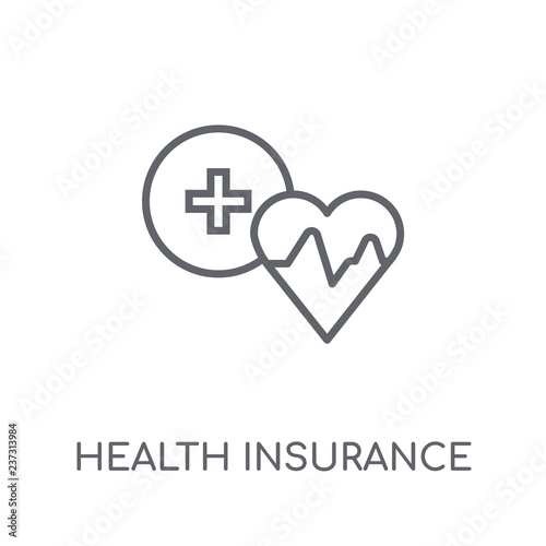 Health insurance linear icon. Modern outline Health insurance logo concept on white background from Insurance collection