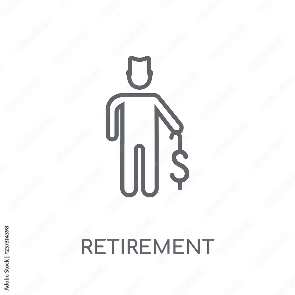 Retirement linear icon. Modern outline Retirement logo concept on white  background from Insurance collection Stock Vector | Adobe Stock