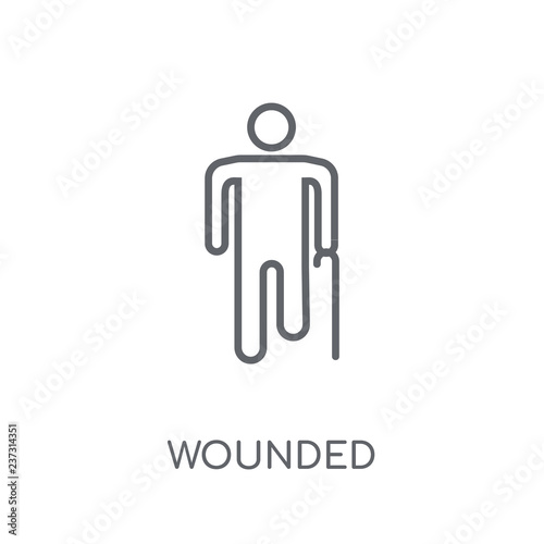 Wounded linear icon. Modern outline Wounded logo concept on white background from Insurance collection