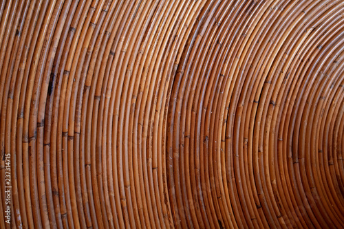 Vintage curved wicker table texture