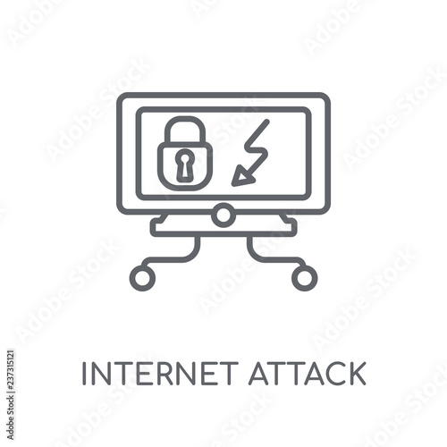 internet Attack linear icon. Modern outline internet Attack logo concept on white background from Internet Security and Networking collection