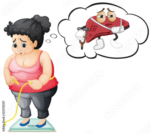 Fat girl with liver damage