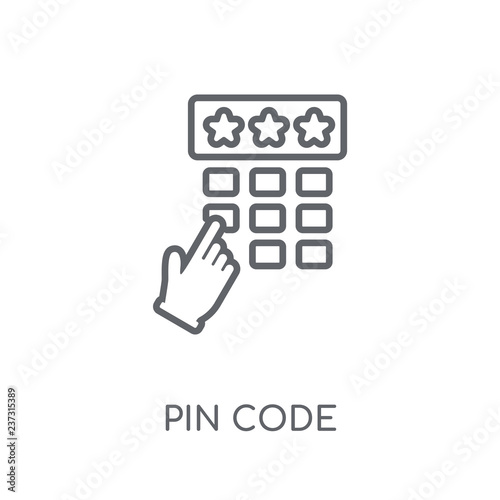 Pin code linear icon. Modern outline Pin code logo concept on white background from Internet Security and Networking collection