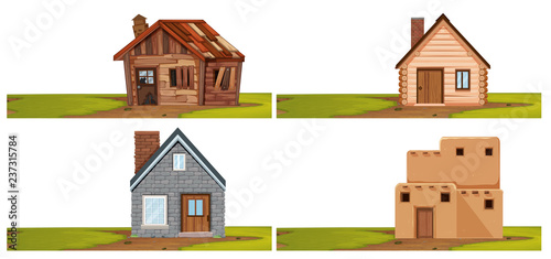 Set of isolated house