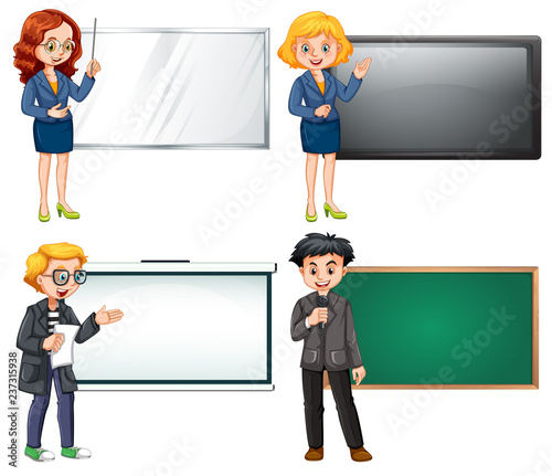 Set of people present