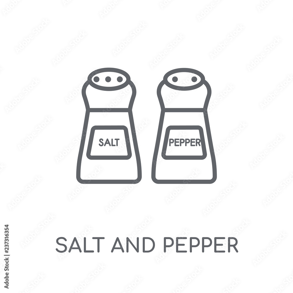 Salt and pepper linear icon. Modern outline Salt and pepper logo concept on  white background from kitchen collection Stock Vector | Adobe Stock