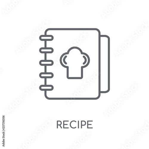 Recipe linear icon. Modern outline Recipe logo concept on white background from kitchen collection