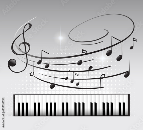 Music keyboard and note