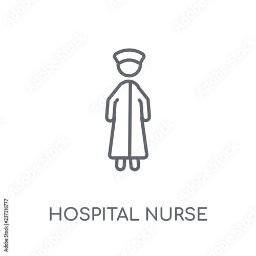 Hospital Nurse linear icon. Modern outline Hospital Nurse logo concept on white background from Ladies collection