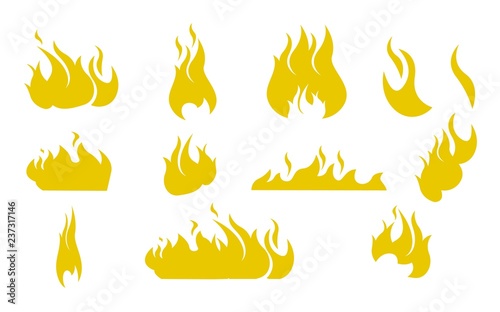 Vector Illustration Cartoon Silhouettes Fire