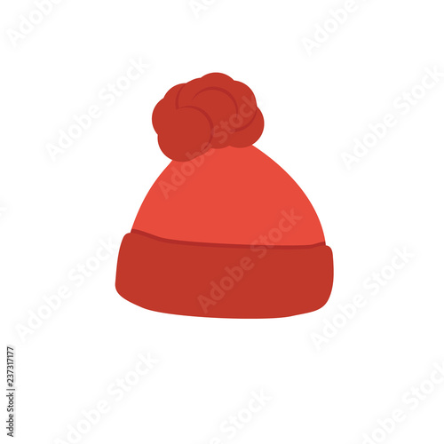hat icon in flat style isolated vector illustration on white transparent background. Winter hat icon vector